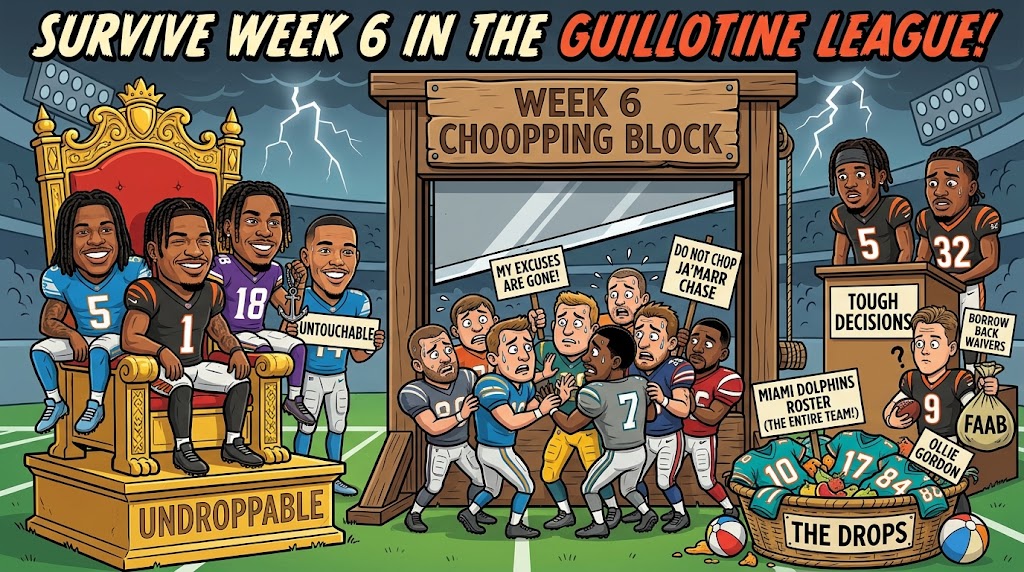 Guillotine week 6 chops 2026 Guillotine Week 6: fantasy football undroppables and drops